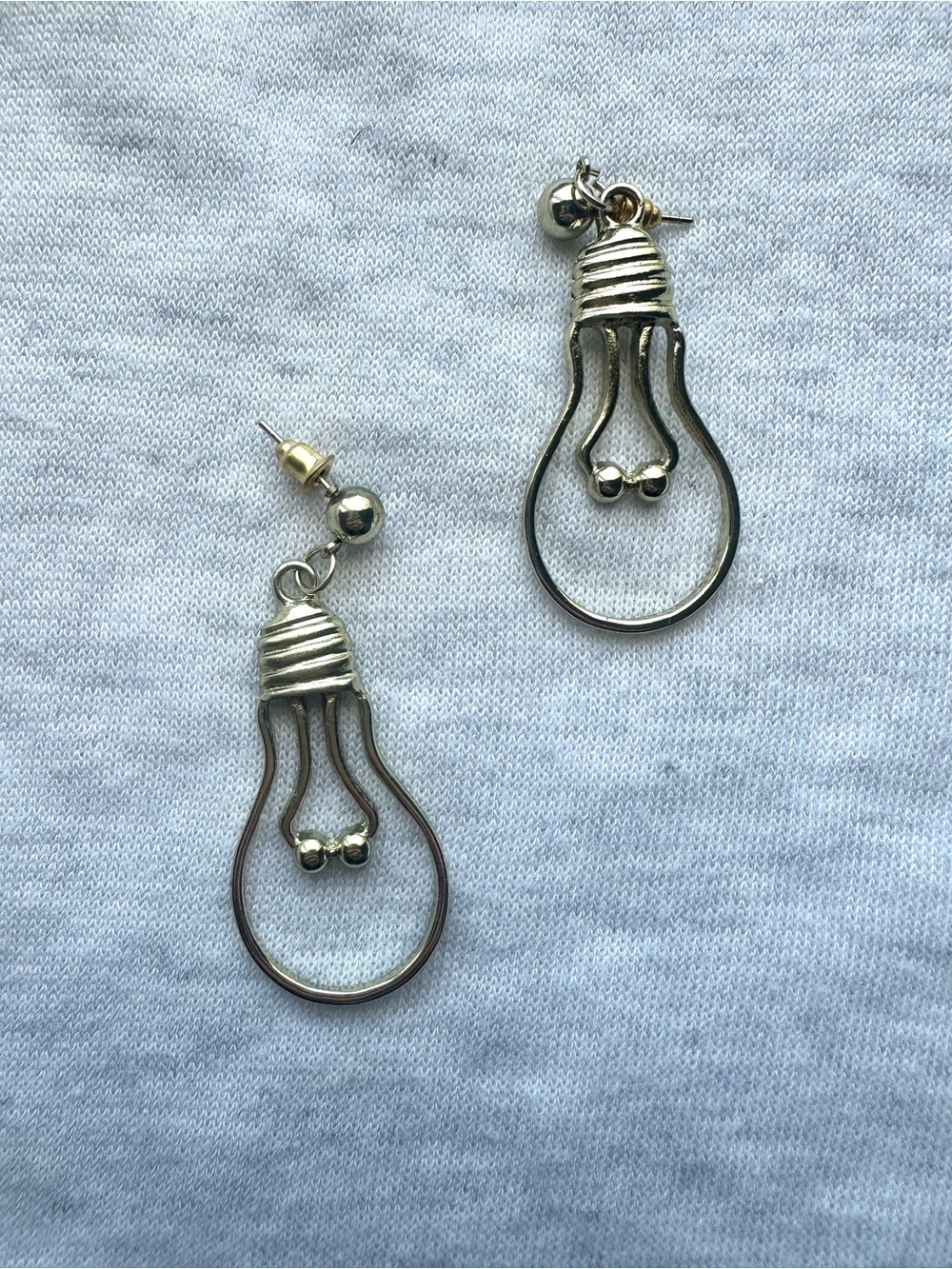 Gold Bulb-Shaped Drop Earrings